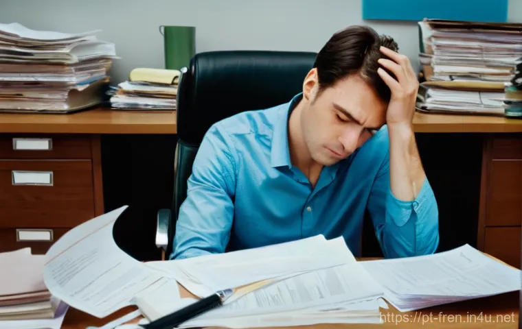 프랑스어 공식 문서 읽는 법 - **The Initial Overwhelm**: A wide-angle shot of a young adult (age 25-35, wearing a comfortable but ...