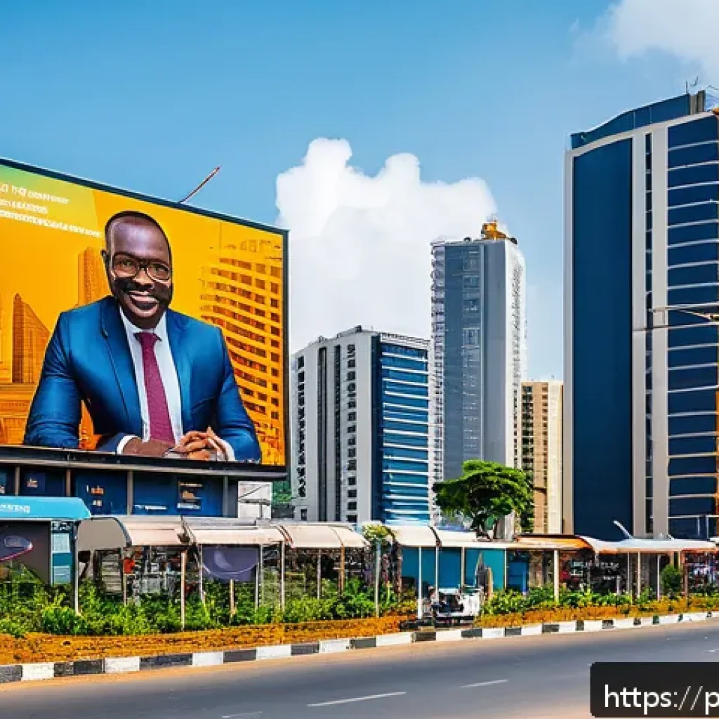 프랑스어 프랑스어권 국가의 경제적 중요성 - A vibrant urban scene in Abidjan, Ivory Coast, showcasing modern infrastructure development with new...