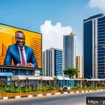 Home 19 프랑스어 프랑스어권 국가의 경제적 중요성 - A vibrant urban scene in Abidjan, Ivory Coast, showcasing modern infrastructure development with new...