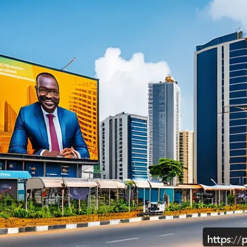 Home 31 프랑스어 프랑스어권 국가의 경제적 중요성 - A vibrant urban scene in Abidjan, Ivory Coast, showcasing modern infrastructure development with new...