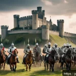 Home 23 프랑스어와 영어의 관계 - A detailed historical scene depicting the Norman Conquest of England in 1066: a medieval battlefield...